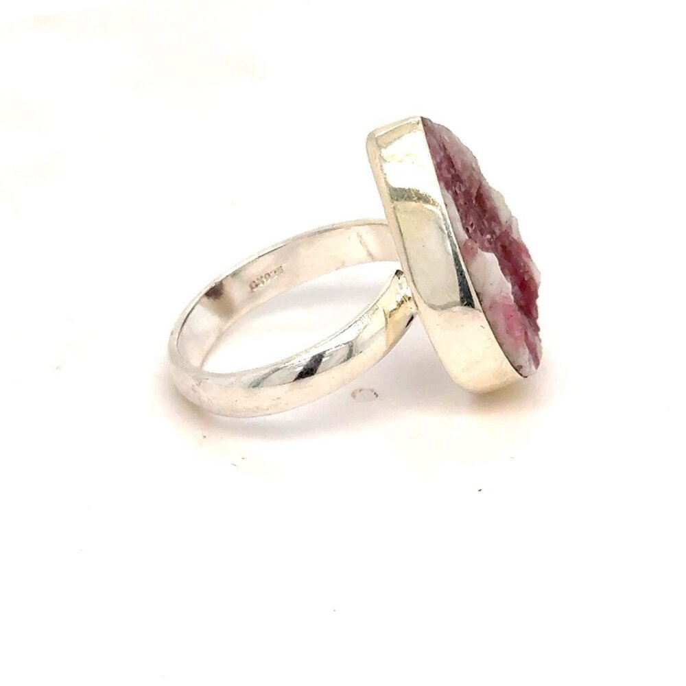 Silver 925 Raw Stone Ring - image 7